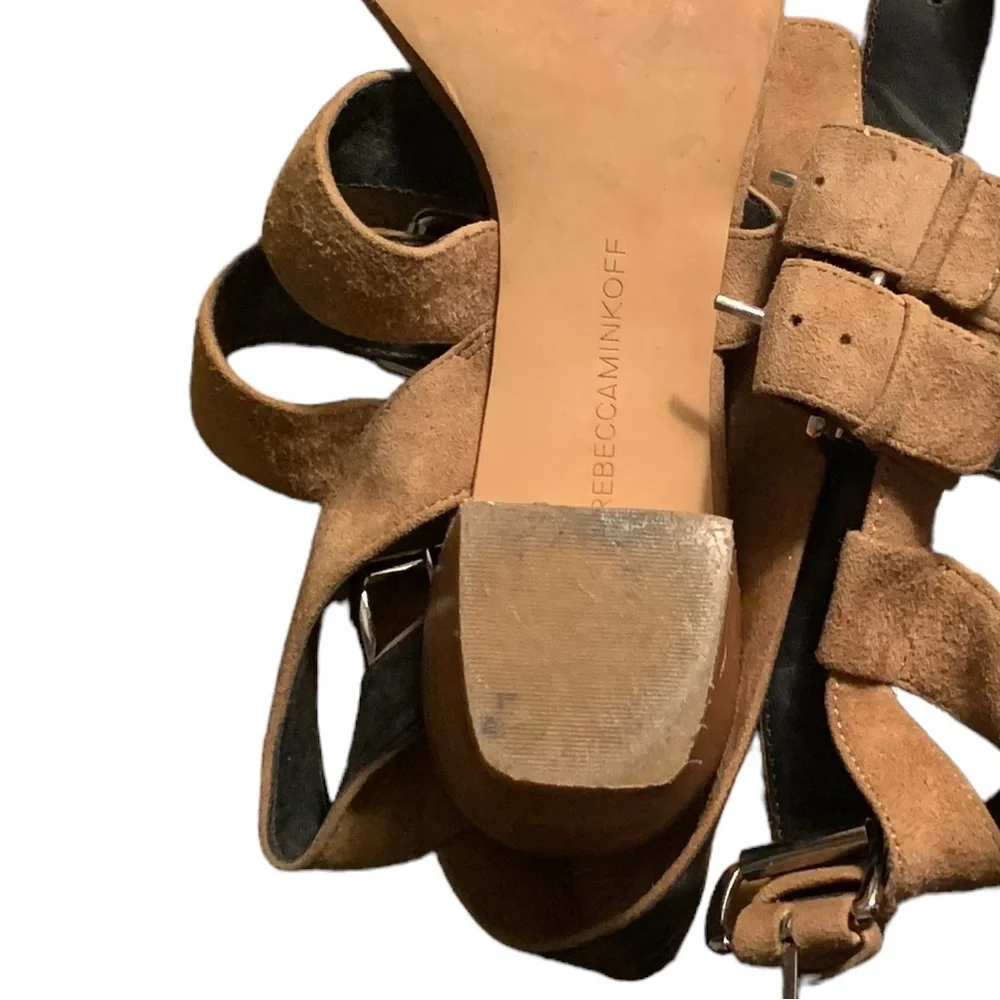 Rebecca Minkoff brown suede leather gladiator style strappy sandals shoes 7.5 - Picture 6 of 8